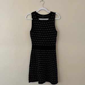 Ann Taylor Black Dress with White Dots
